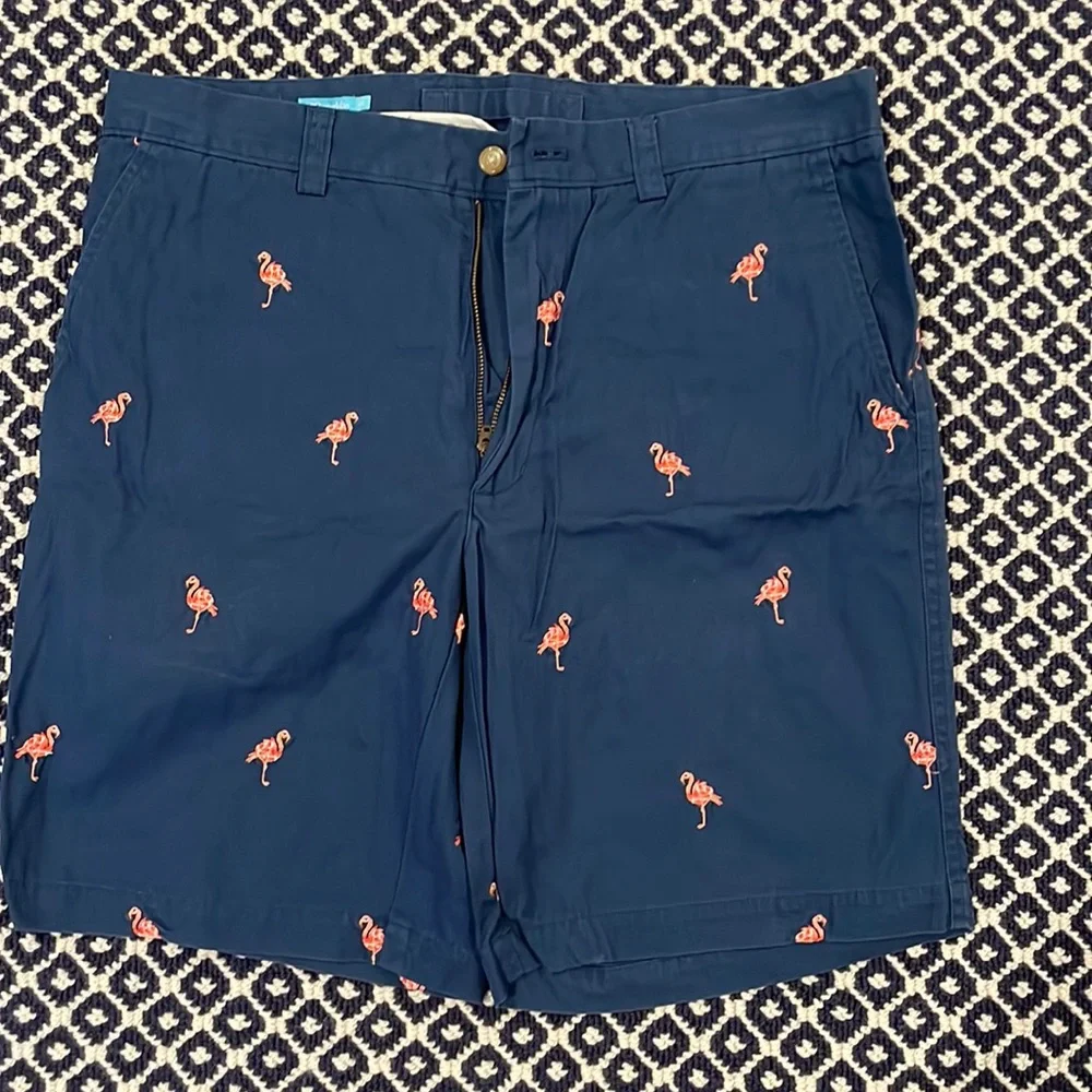 J.McLaughlin Embroidered Flamingo Shorts Size 34 - Picture 1 of 3